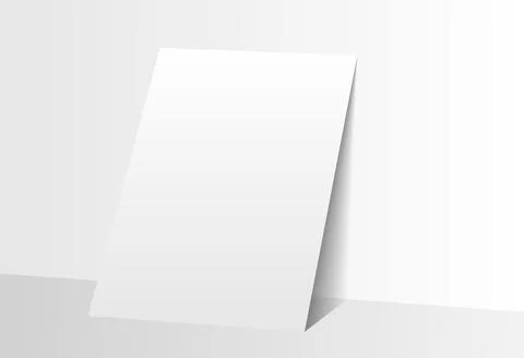 Mockup poster with shadow blinds from window. Mock up sheet paper. White empty Stock Illustration