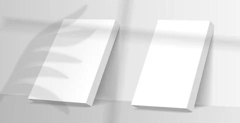 Mockup poster with shadow blinds from window. Mock up sheet paper. White empty Stock Illustration