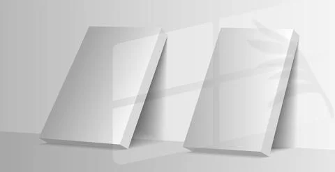 Mockup poster with shadow blinds from window. Mock up sheet paper. White empty Stock Illustration