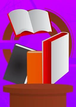 Mockup product display with Book. Vector cylinder pedestal podium. Stage sh.. Stock Illustration
