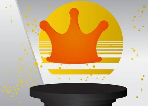 Mockup product display with Crown. Vector cylinder pedestal podium. Stage s.. Stock Illustration
