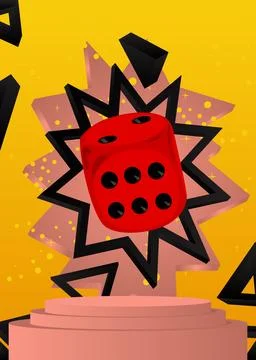 Mockup product display with dice. Vector cylinder pedestal podium. Stage sh.. Stock-Illustration