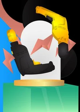 Mockup product display with Drill. Vector cylinder pedestal podium. Stage s.. Stock Illustration