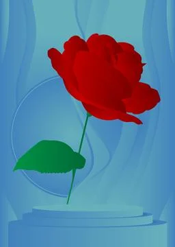 Mockup product display with Rose. Vector cylinder pedestal podium. Stage sh.. Stock Illustration