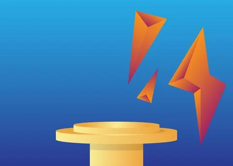 Mockup product display. Vector 3D room, cylinder pedestal podium. Stage sho.. Stock Illustration