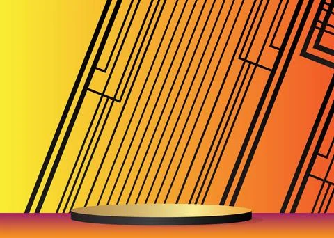 Mockup product display. Vector 3D room, cylinder pedestal podium. Stage sho.. Stock Illustration