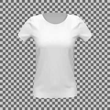 Mockup of realistic white basic women t-shirt Stock Illustration