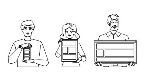 Mockup responsive design vector Stock Illustration