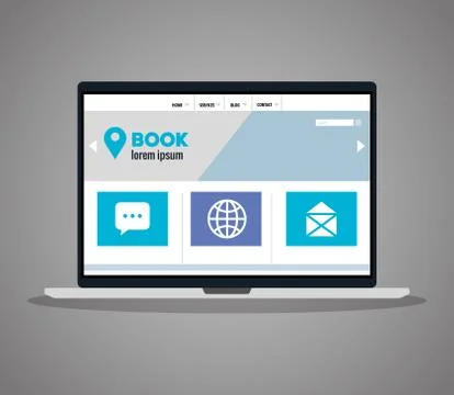 Mockup responsive web, concept website development in laptop 스톡 일러스트