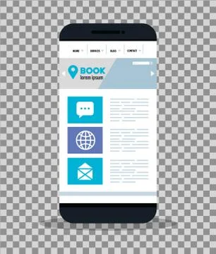 Mockup responsive web, concept website development in smartphone Illustrazione stock