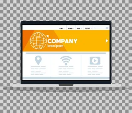 Mockup responsive web, concept website development in laptop イラスト素材