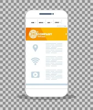 Mockup responsive web, concept website development on smartphone Illustrazione stock