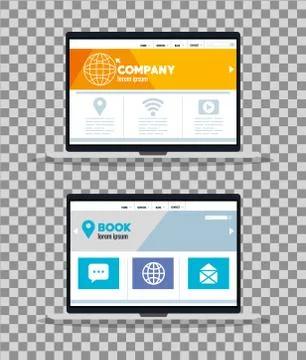 Mockup responsive web, concept website development in laptops Illustrazione stock