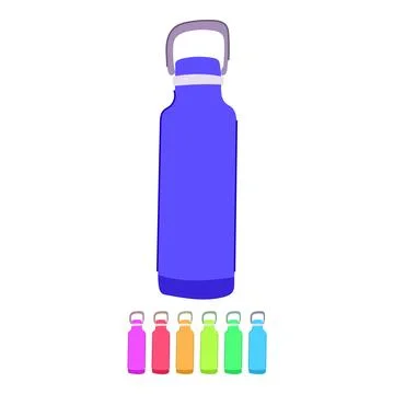 Mockup reusable water bottle vector cartoon graphic Stock Illustration