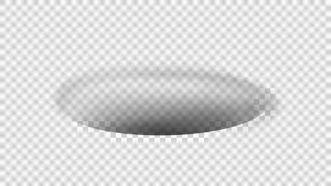 Mockup of a round hole with rounded edges. Deep. Transparent template. Png. Stock Illustration
