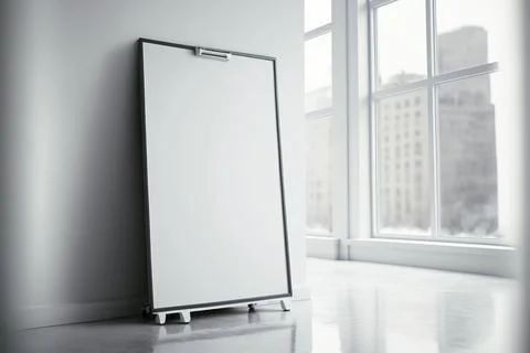 Mockup screen in white room with window Ilustración de archivo