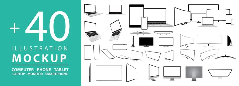 Mockup set. Vector. Stock Illustration