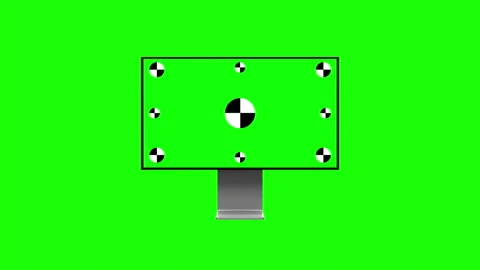 Mockup shot of computer with green screen. 3D Animation. Screen has tracking Stock Footage 171583160