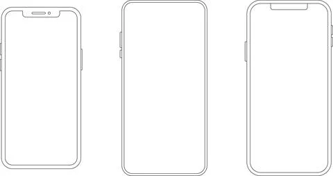 Mockup smart phone Image set Transparent screen modern smartphone icon set Illustrazione stock