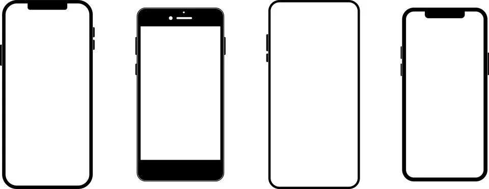 Mockup smart phone Image set Transparent screen modern smartphone icon set Illustrazione stock