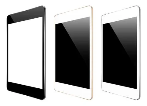 Mockup tablet collection set isolated on white vector design Stock Illustration