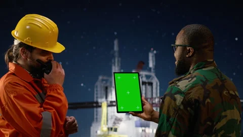 Mockup tablet, enforcing maritime blockade protocol and military Stock Footage 336202065