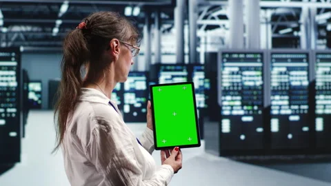 Mockup tablet server hardware fixing Stock Footage 249774929