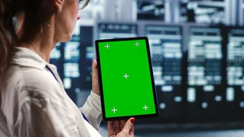 Mockup tablet server rigs fixing Stock Photos