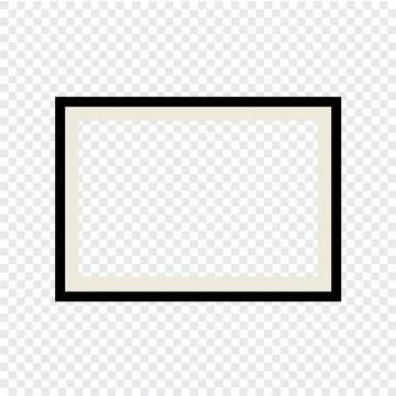 Mockup template of a thin black photo frame on a transparent background Stock Illustration