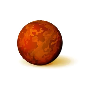 Mockup of textured rusty or reddish sphere. Rough, bumpy ball. Orb icon 3d Stock Illustration