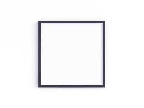Mockup of thin square black frame Stock Photos