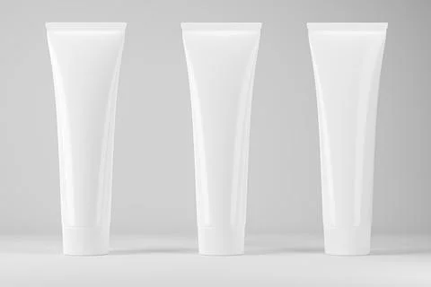 Mockup of three tubes in white. 3d render. イラスト素材
