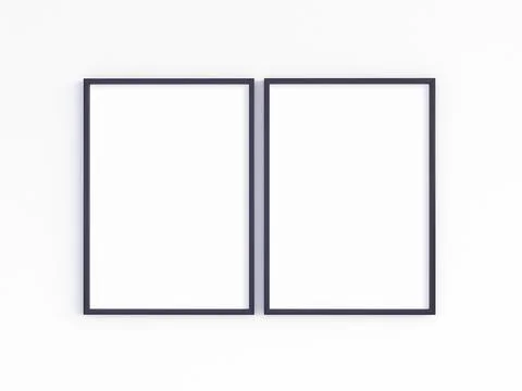 Mockup of two frames to display your artwork. 库存照片