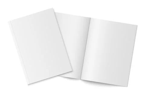 Mockup of two thin books with soft cover isolated. Stock Illustration