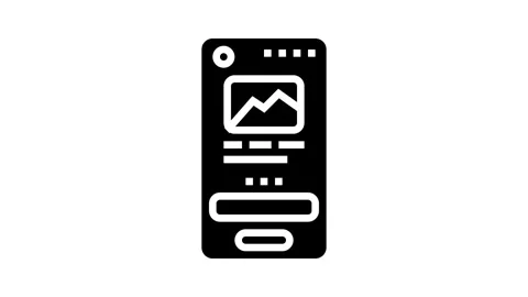 Mockup ux ui design glyph icon animation Stock Footage 326150267