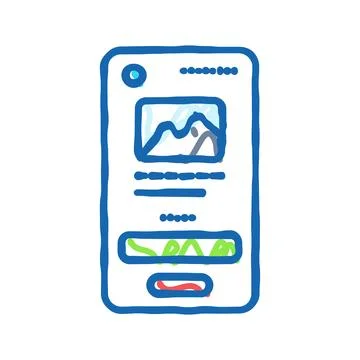 Mockup ux ui design icon doodle illustration Stock Illustration
