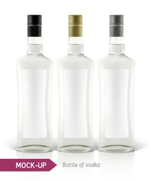 Mockup vodka bottle Illustrazione stock