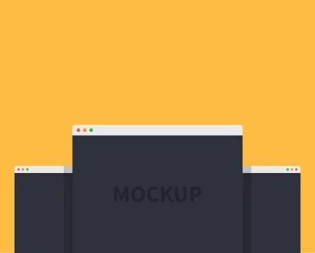 Mockup Web Page Window Design Style 스톡 일러스트