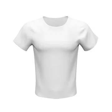 Mockup of white basic unisex t-shirt isolated on white background Stock Illustration