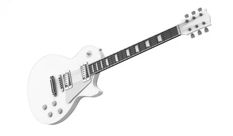 Mockup white electric guitar Stock Illustration