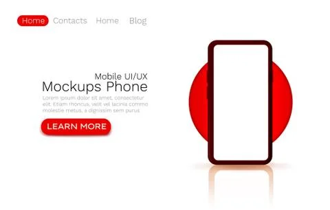 Mockups ui template, web site banner app screen. Vector Stock Illustration