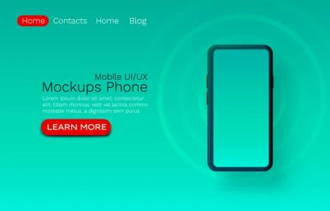 Mockups ui template, web site banner app screen. Vector Stock Illustration