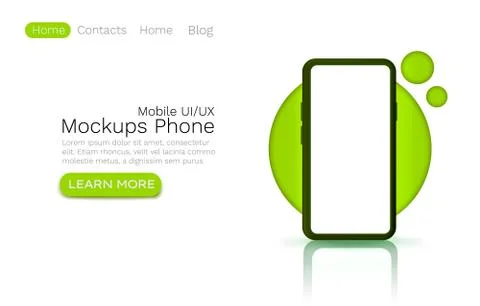 Mockups ui template, web site banner app screen. Vector Stock Illustration