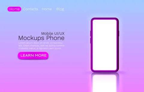 Mockups ui template, web site banner app screen. Vector Stock Illustration