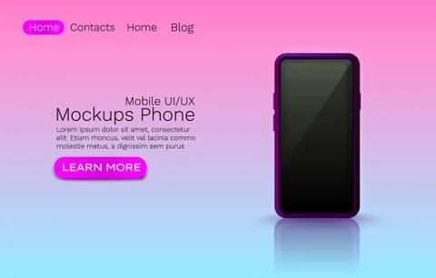 Mockups ui template, web site banner app screen. Vector Stock Illustration