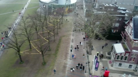 Moco Museum + Van Gogh Amsterdam, Netherlands. Museumplein Winter 2022 Stock Footage 227738190