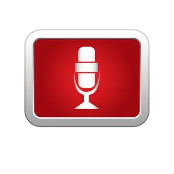 Mocrophone icon red Stock Illustration