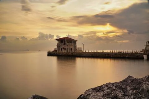 Moda pier in Sunset Stock Photos