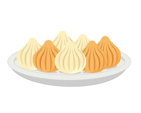 Modak Indian Sweets on plate for Ganesh Chaturthi festival celebration Stock Illustration
