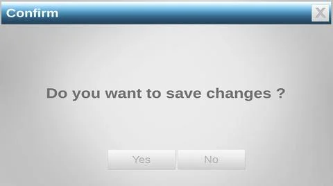 Modal confirmation dialog appearing on flat UI with Confirm label, close icon Stock Photos